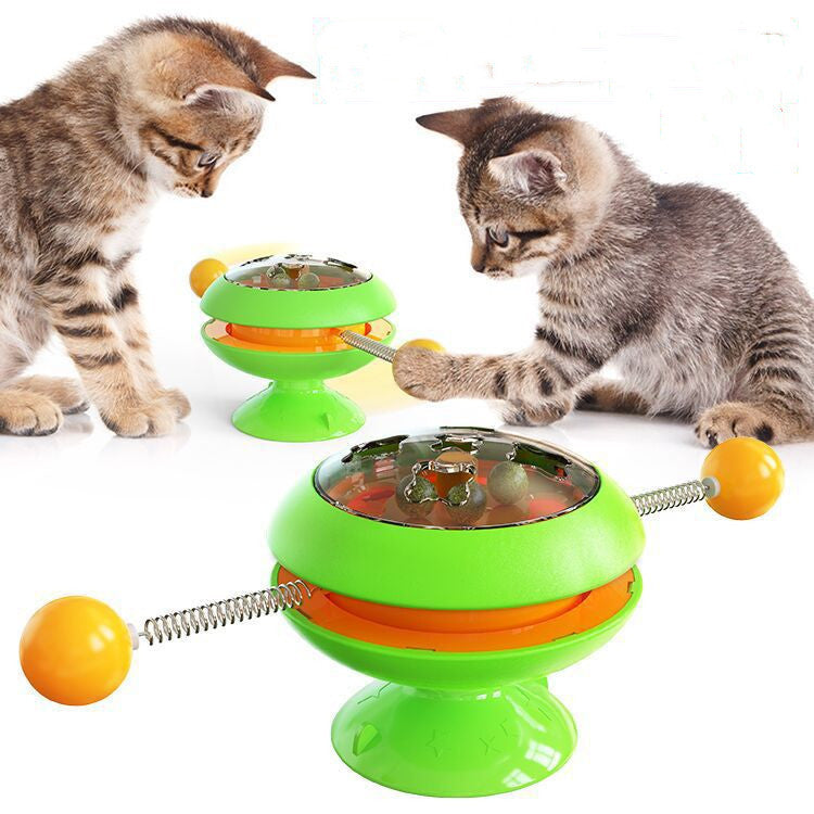 Rotatable Cat Toys Supplies With Catnip Interactive Training Toys3
