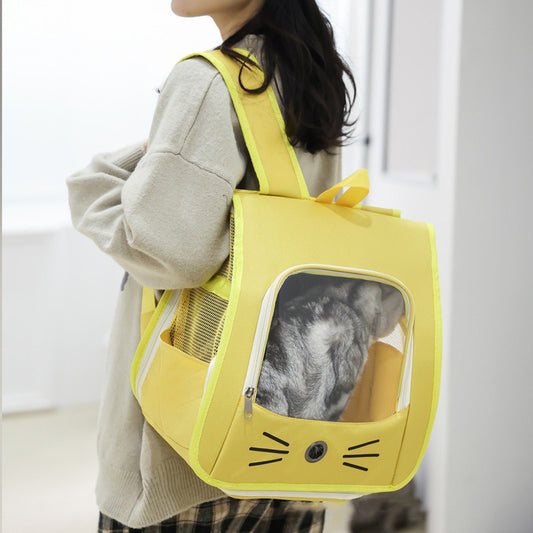 Pet Cat Carrier Bag Cat Backpack Outdoor Breathable Portable Shoulders Bag2