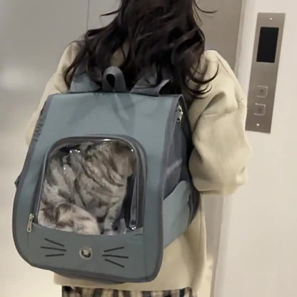 Pet Cat Carrier Bag Cat Backpack Outdoor Breathable Portable Shoulders Bag3
