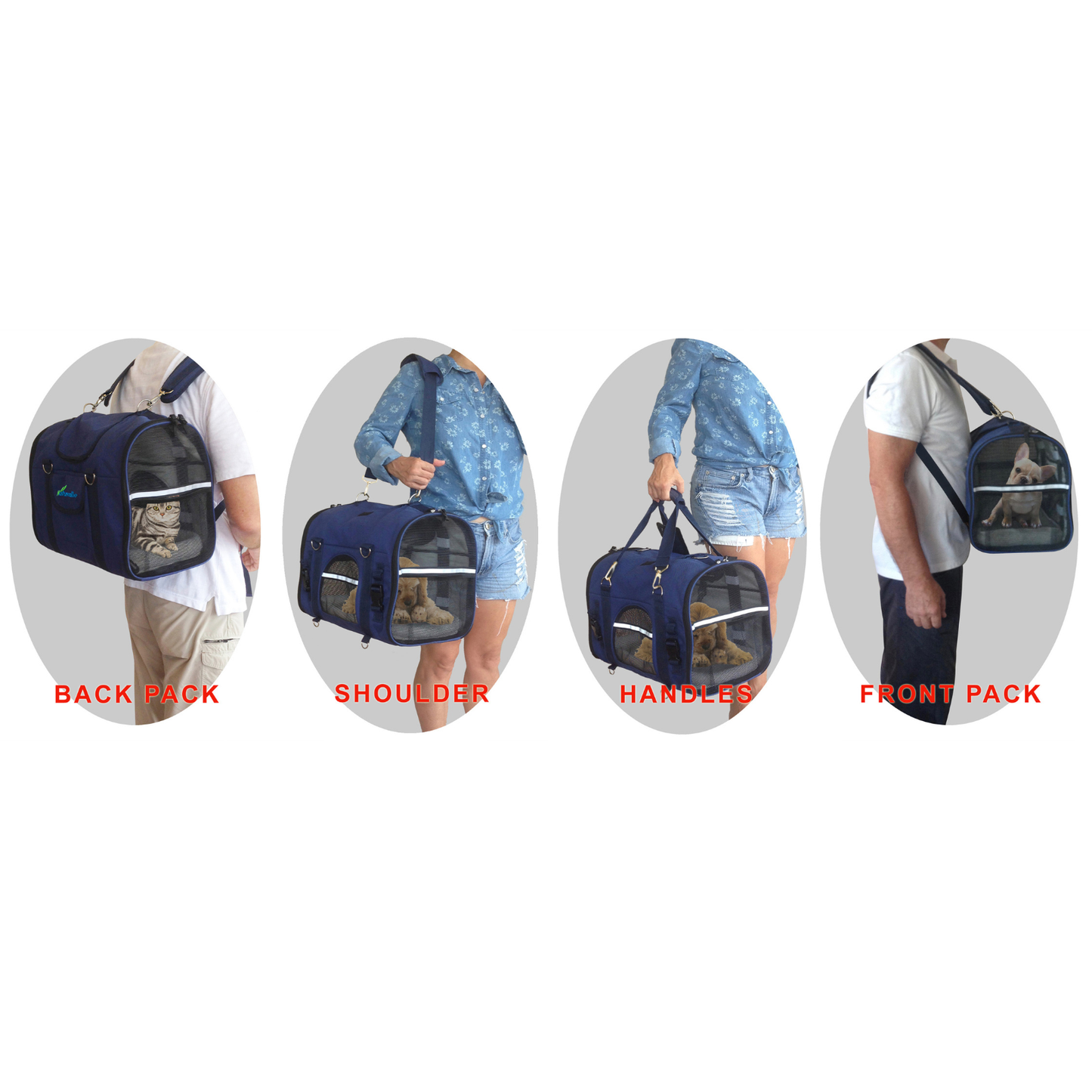 6-in-1 Sturdy Pet Carrier Backpack, Front Pack, Shoulder Bag, Pet Hand Bag, Car Seat Crate