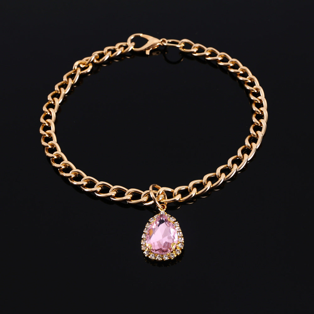 Metal Crystal Diamond Pendant Cat Collar Accessories4