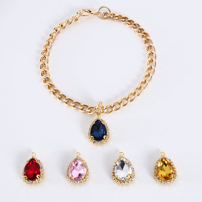 Metal Crystal Diamond Pendant Cat Collar Accessories3