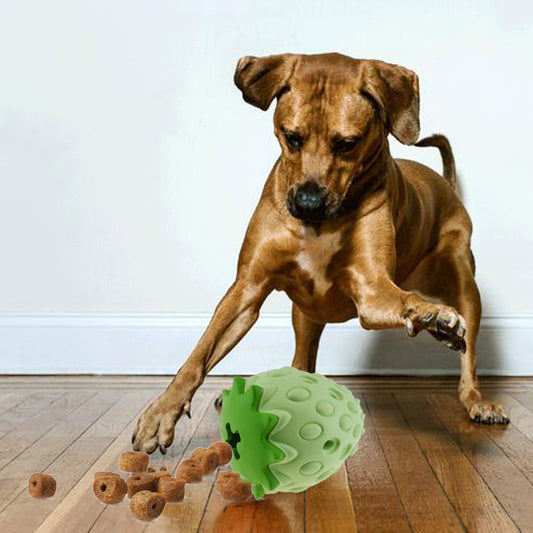 Pet Toy Chew Resistant Strawberry Leak Food Ball2