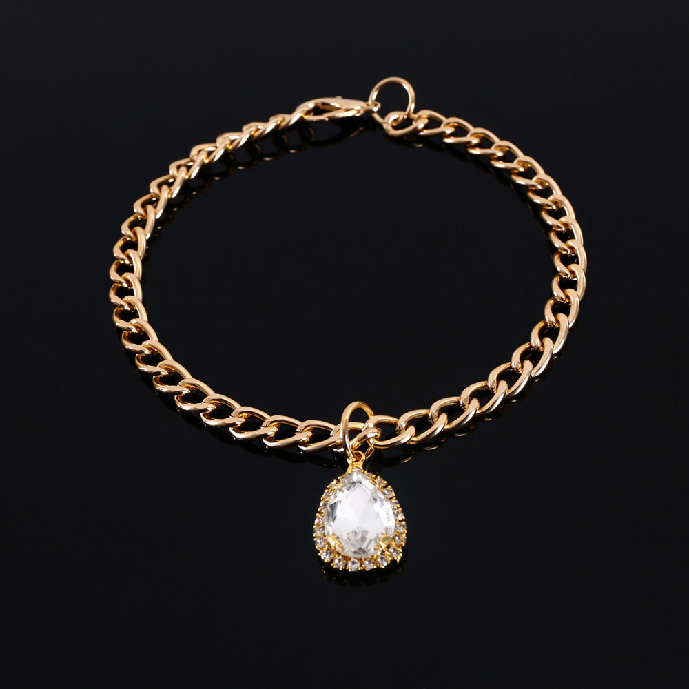 Metal Crystal Diamond Pendant Cat Collar Accessories8