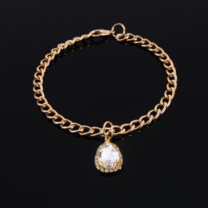 Metal Crystal Diamond Pendant Cat Collar Accessories8